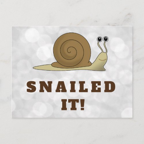 Snail Mail Snailed It Cute Funny Retro Postcard