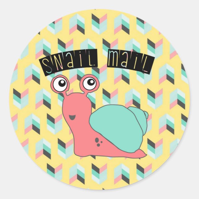 Snail Mail Sticker - contemporary geometric design (Front)
