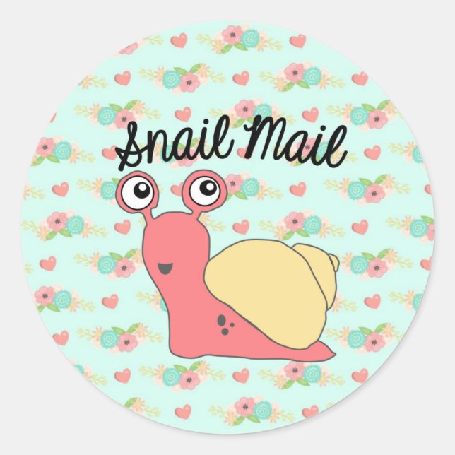 Snail Mail Sticker - floral design (Front)