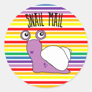 Snail Mail Sticker - rainbow stripe!!