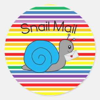Snail Mail Sticker - rainbow stripe!!