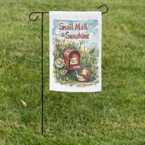 Snail Mail & Sunshine Garden Flag