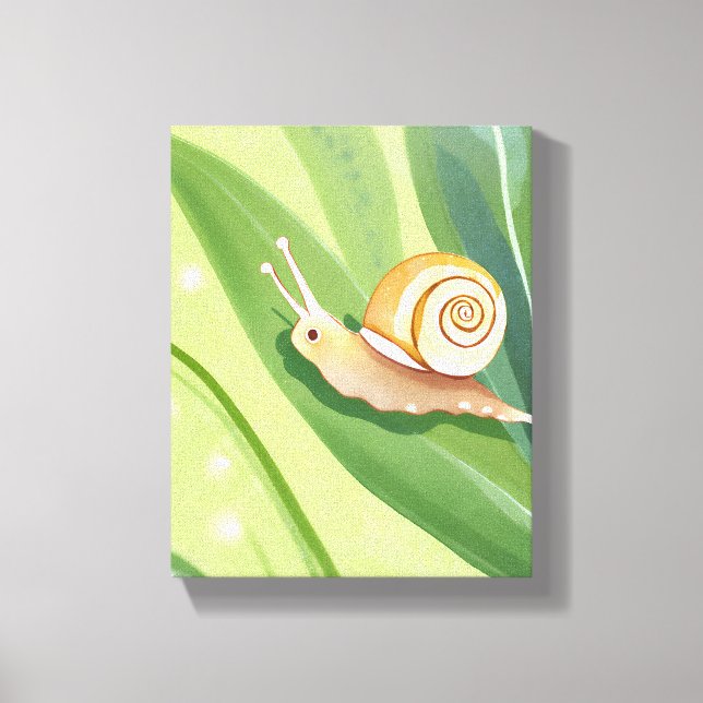 Snail Mail | Watercolor Nature Canvas Print (Front)