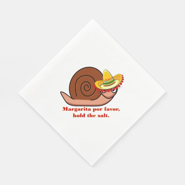 Snail Margarita por favor, hold the salt Paper Napkins (Corner)