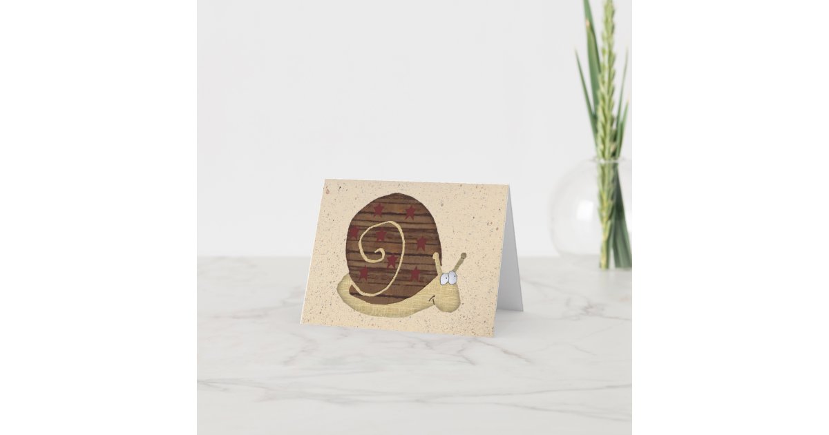 Snail Taking Notes Snail Note Card | Zazzle