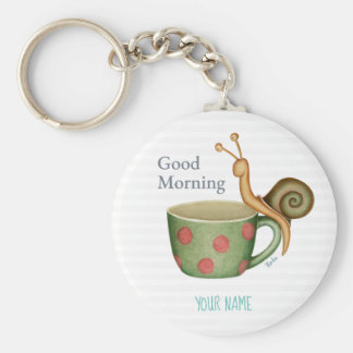 Snail On a Coffee Cup Keychain