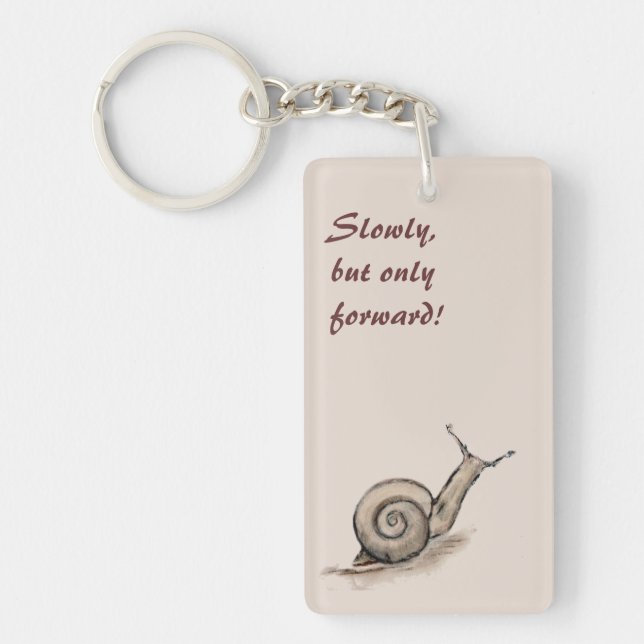 Snail original pastel zen drawing keychain (Front)
