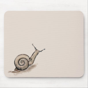 Snail original pastel zen drawing mouse pad