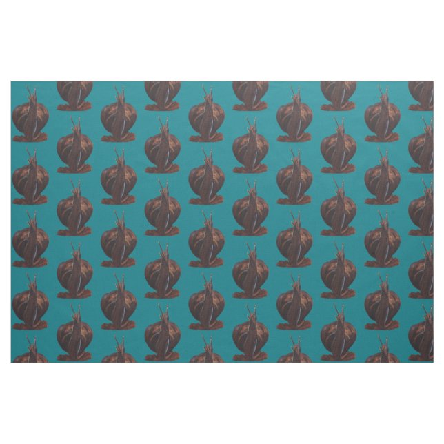 Snail Pastels Drawing Custom Prima Cotton Fabric (Fat Quarter)