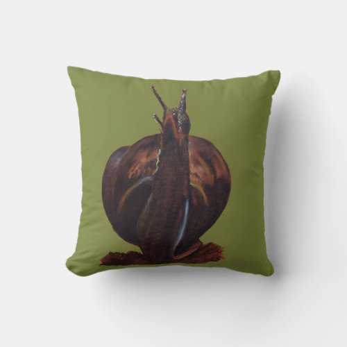 Snail Pastels Drawing Throw Cushion