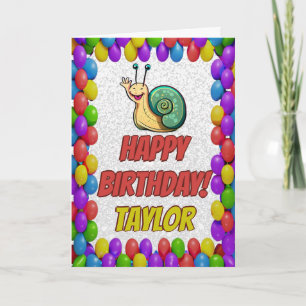 Snail Personalized Fun Greeting Birthday Card