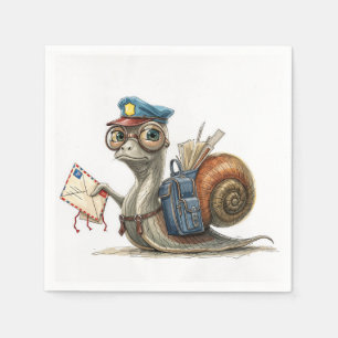 Snail Postman Delivering Mail Napkins