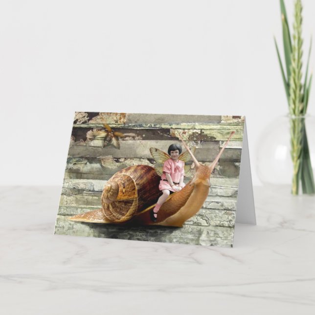 Snail Ride Greeting Card (Front)