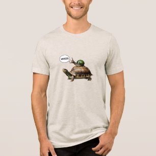 Snail Riding a Turtle Tri-Blend Shirt