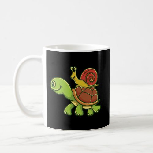 Snail Riding A Turtle Turtle Lover Gift Coffee Mug