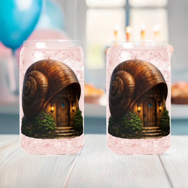 Snail shell ferry house enchanted Forest art King  Can Glass (Insitu (Baby Shower))