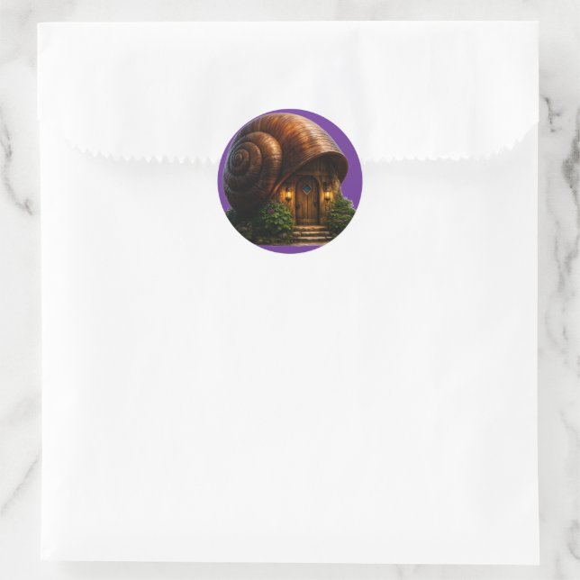 Snail shell ferry house enchanted forest round sti classic round sticker (Bag)