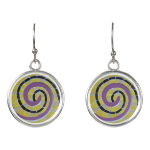 Snail Shell Spiral Mosaic Cust. Earrings