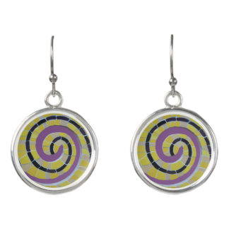 Snail Shell Spiral Mosaic Cust. Earrings