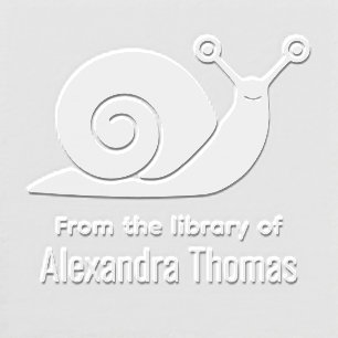 Snail Silhouette “From the library of” Book Name Embosser