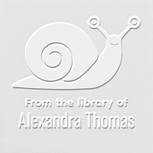 Snail Silhouette âœFrom the library ofâ Book Name Embosser