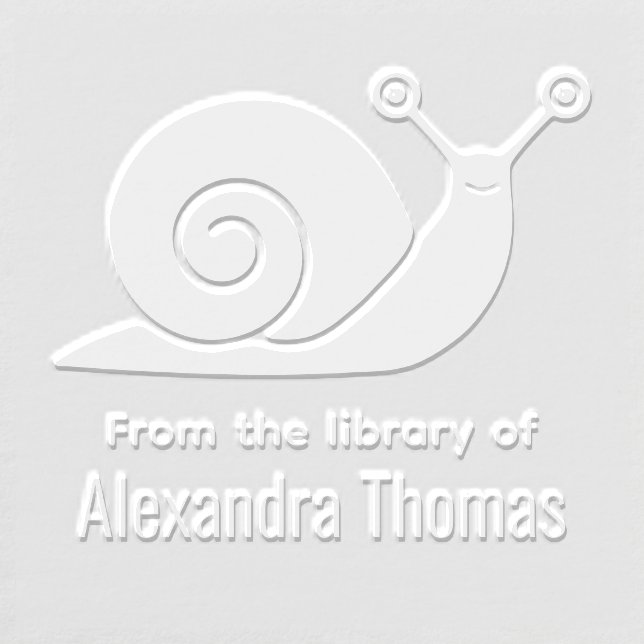 Snail Silhouette “From the library of” Book Name Embosser (Design)