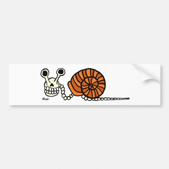 Snail Skeleton Bumper Sticker Zazzle