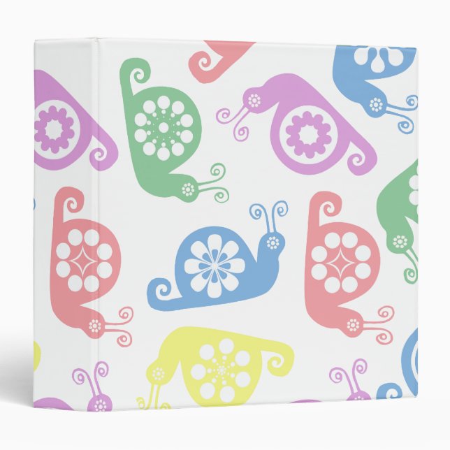 Snail Trail Cute School Office Binder Folder (Front/Spine)