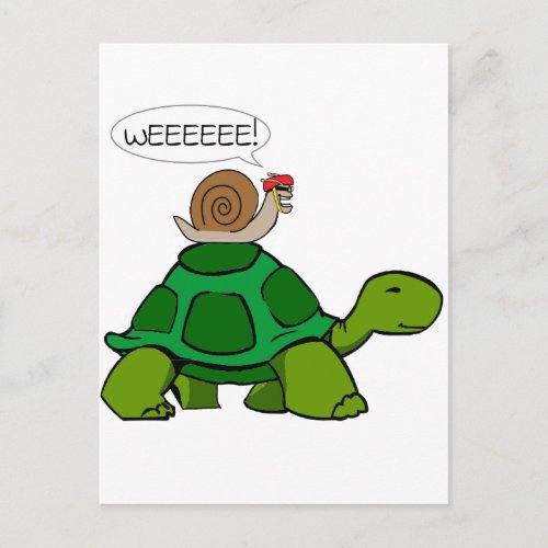Snail  Turtle _ Turbo Duo Postcard