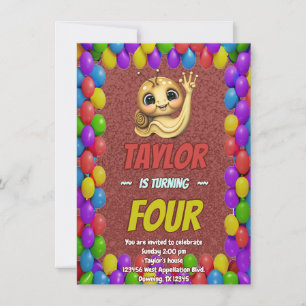 Snail Unique  Personalized Birthday Invite Kids