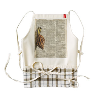 Snail Vintage Illustration On Old Dictionary Page Zazzle HEART Apron