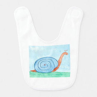 Snail With a Blue Shell Baby Bib