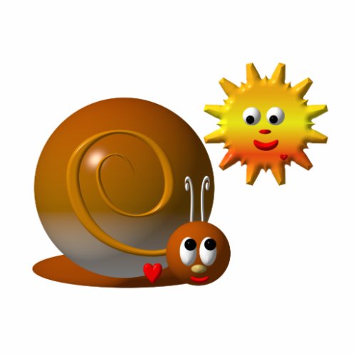 Snail with Smiling Sun Cutout