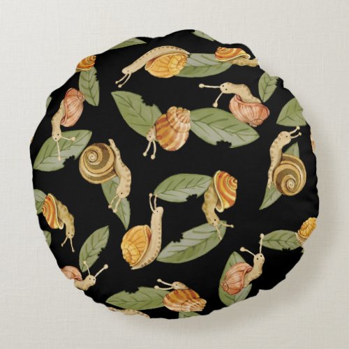 Snailed it Large scale Round Pillow