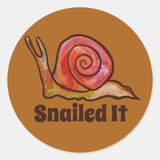 Snailed it Snail Art Classic Round Sticker