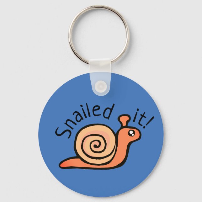 Snailed it (snail) keychain (Front)