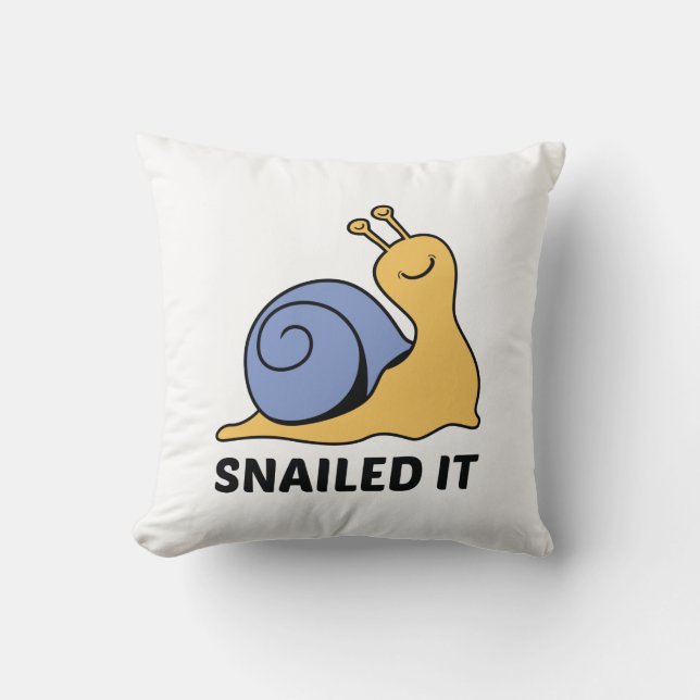 Snailed It Throw Pillow (Front)