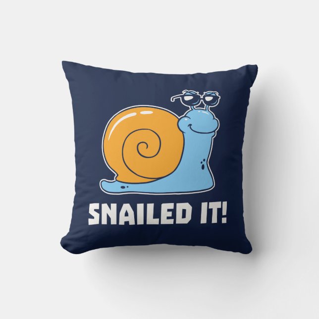 Snailed It Throw Pillow (Front)