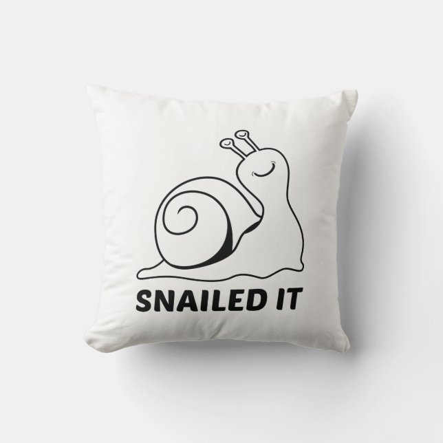 Snailed It Throw Pillow (Front)