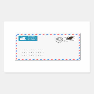 Snailmail with copy space for addresses rectangular sticker