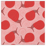 snails abstract spiral swirl red pink dot  fabric
