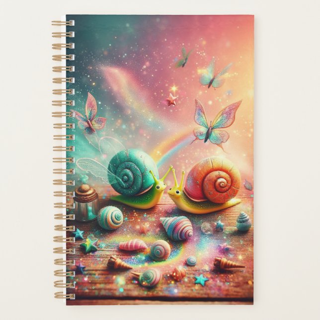 Snails and Fairy Dust Journal Planner Notebook (Front)