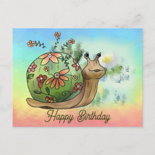 Snails at the pond postcard