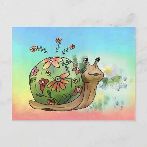 Snails at the pond postcard