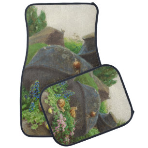 Snails in a Rock Garden (by H.A. Brendekilde) Car Floor Mat