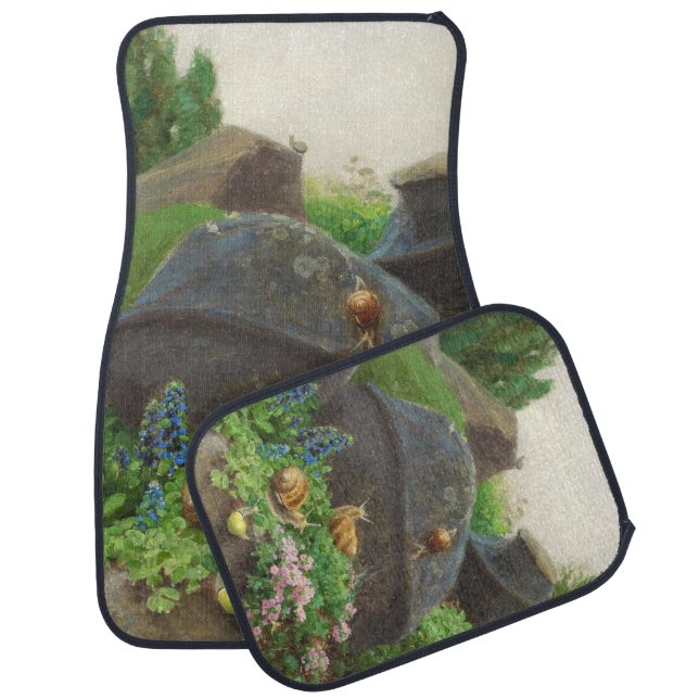 Snails in a Rock Garden (by H.A. Brendekilde) Car Floor Mat (Set)