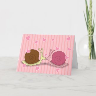 Snails In Love Greeting Card card