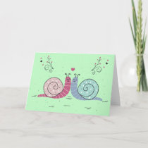Snails in Love Holiday Card