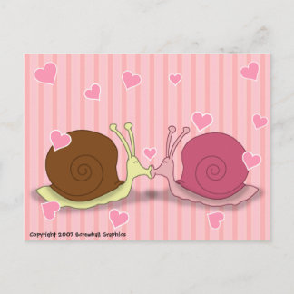 Snails In Love Postcard