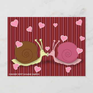 Snails In Love Postcard